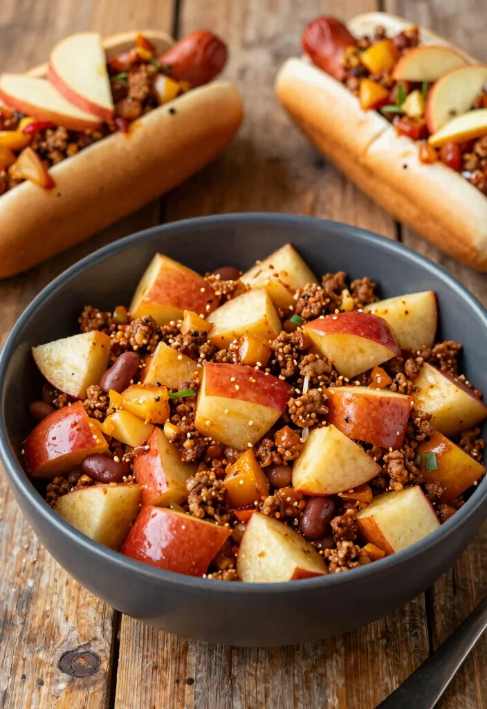 16 Chili for Hot Dogs Recipes: Classic Game Day Toppings - 10. Sweet and Spicy Apple Chili 1