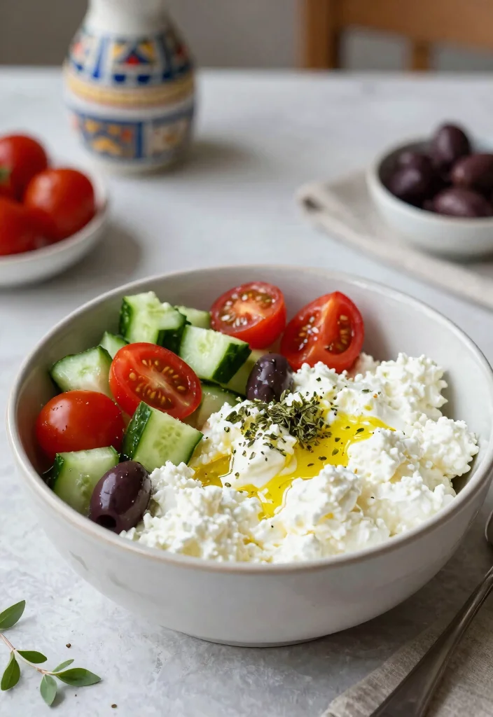 16 Cottage Cheese Recipes for High-Protein Breakfast Starts - 10. Mediterranean Cottage Cheese Bowl 1