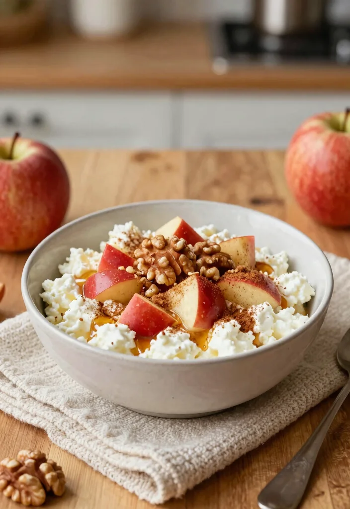 16 Cottage Cheese Recipes for High-Protein Breakfast Starts - 4. Cinnamon Apple Cottage Cheese Bowl 1