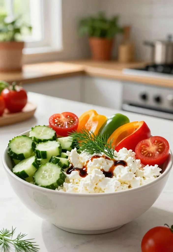16 Cottage Cheese Recipes for High-Protein Breakfast Starts - 6. Garden Vegetable Cottage Cheese Bowl 1