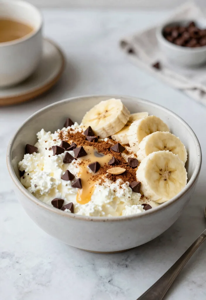 16 Cottage Cheese Recipes for High-Protein Breakfast Starts - 8. Chocolate Chip Cottage Cheese Bowl 1