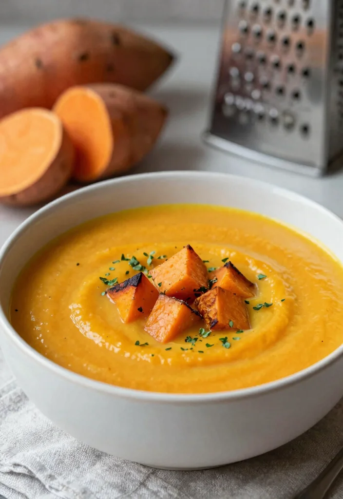 16 Cream of Potato Soup Recipes Rich Creamy Classics - 11. Creamy Sweet Potato and Ginger Soup 1