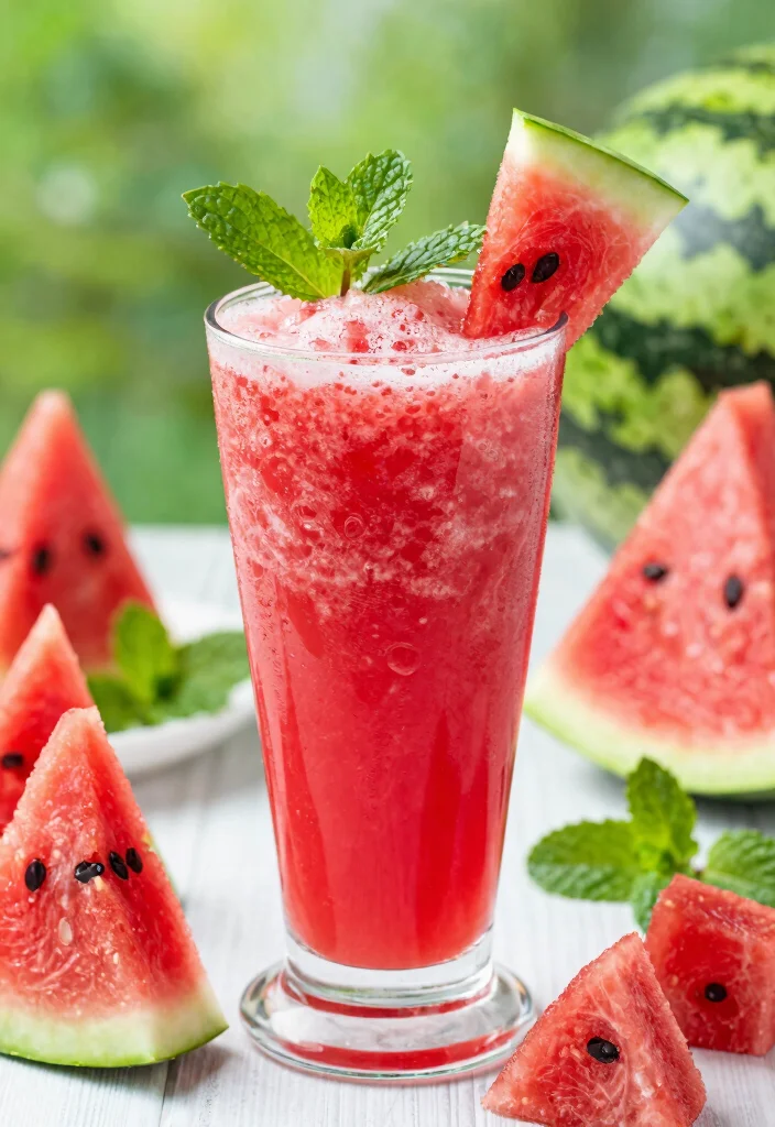 16 Easy Fruit Smoothie Recipes for Healthy Breakfasts - 12. Watermelon Mint Cooler 1