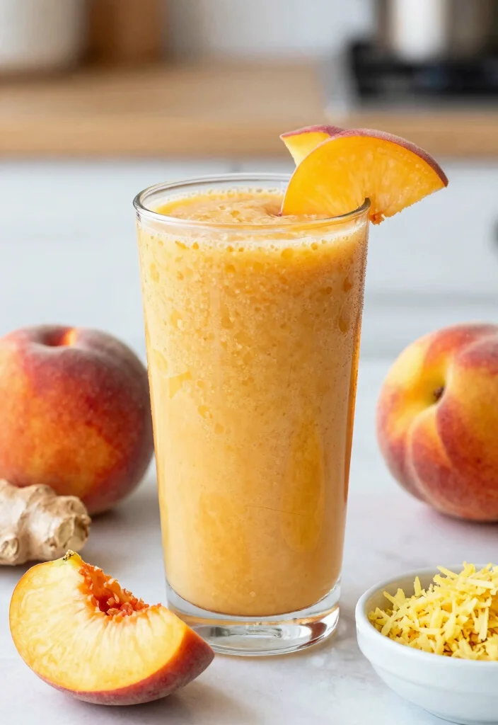 16 Easy Fruit Smoothie Recipes for Healthy Breakfasts - 13. Ginger Peach Smoothie 1