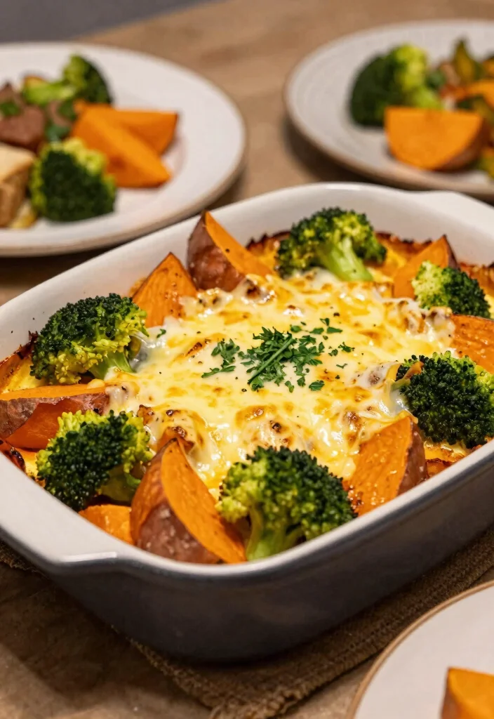 16 Easy Sweet Potato Recipes for Healthy Comfort Sides 16 16 Easy Sweet Potato Recipes for Healthy Comfort Sides - 15. Sweet Potato and Broccoli Bake 1