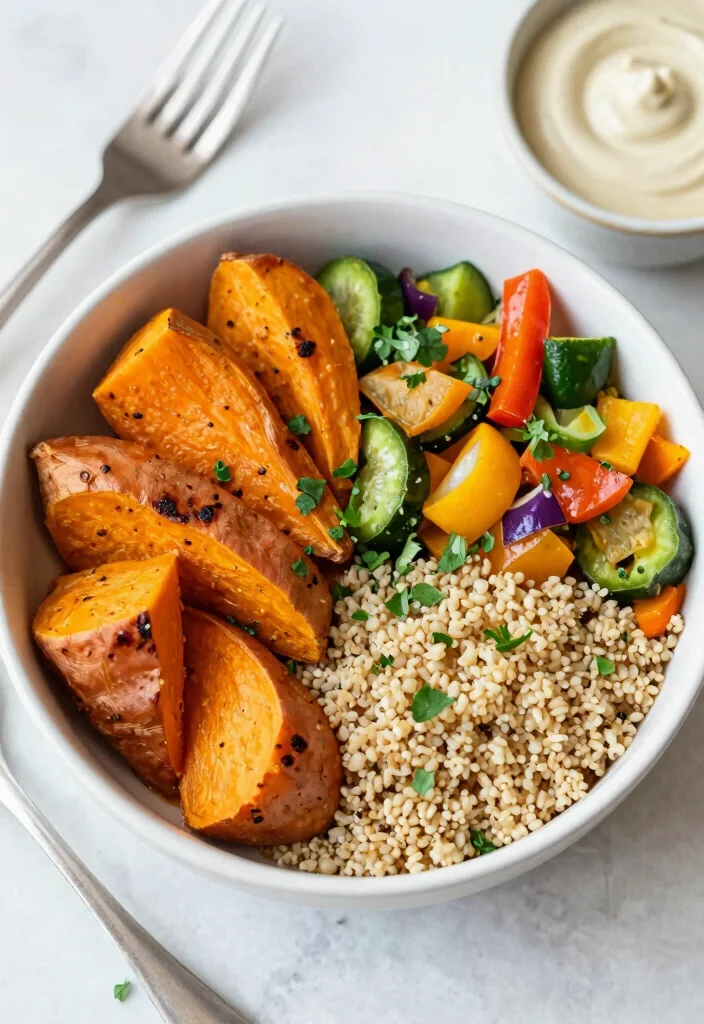 16 Easy Sweet Potato Recipes for Healthy Comfort Sides 5 16 Easy Sweet Potato Recipes for Healthy Comfort Sides - 4. Sweet Potato Quinoa Bowl 1