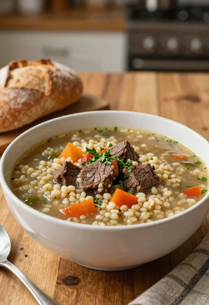 16 Eye of Round Steak Recipes for Budget-Friendly Beef Dinners - 12. Eye of Round Steak and Barley Soup 1