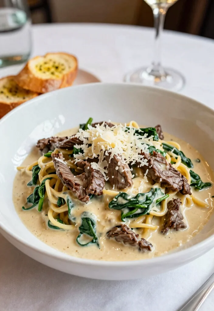 16 Eye of Round Steak Recipes for Budget-Friendly Beef Dinners - 13. Creamy Eye of Round Steak and Spinach Pasta 1