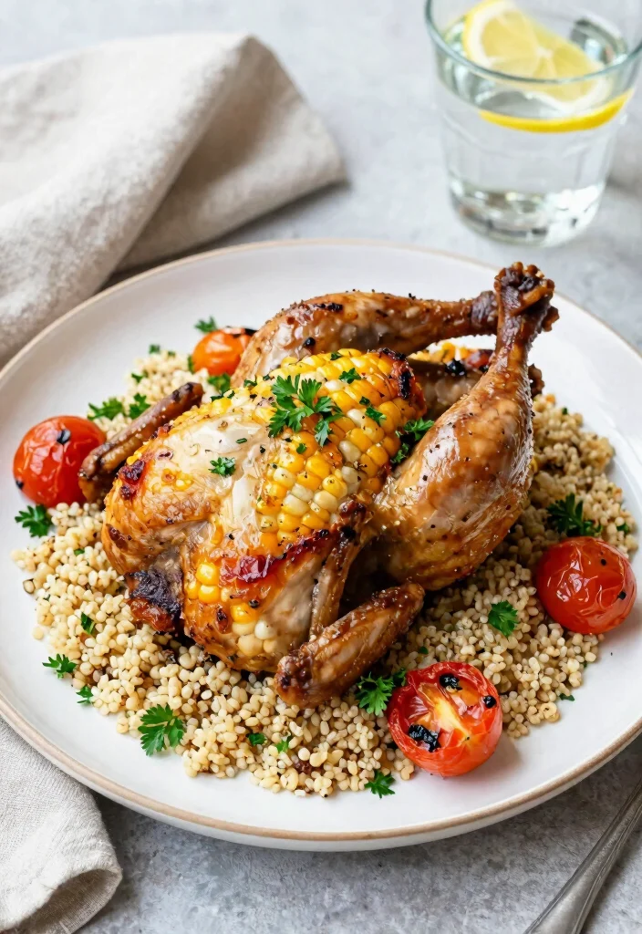 17 Cornish Game Hen Recipes Perfectly Roasted and Elegant - 10. Garlic and Herb Cornish Game Hen with Quinoa 1