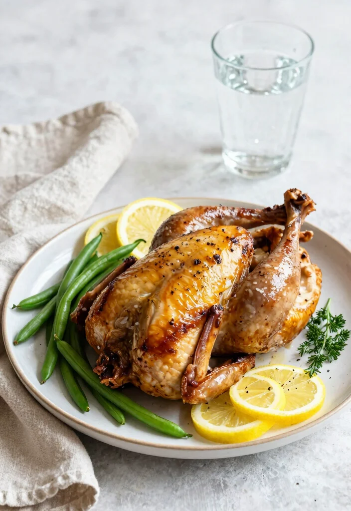 17 Cornish Game Hen Recipes Perfectly Roasted and Elegant - 17. Garlic Lemon Herb Cornish Game Hen with Green Beans 1