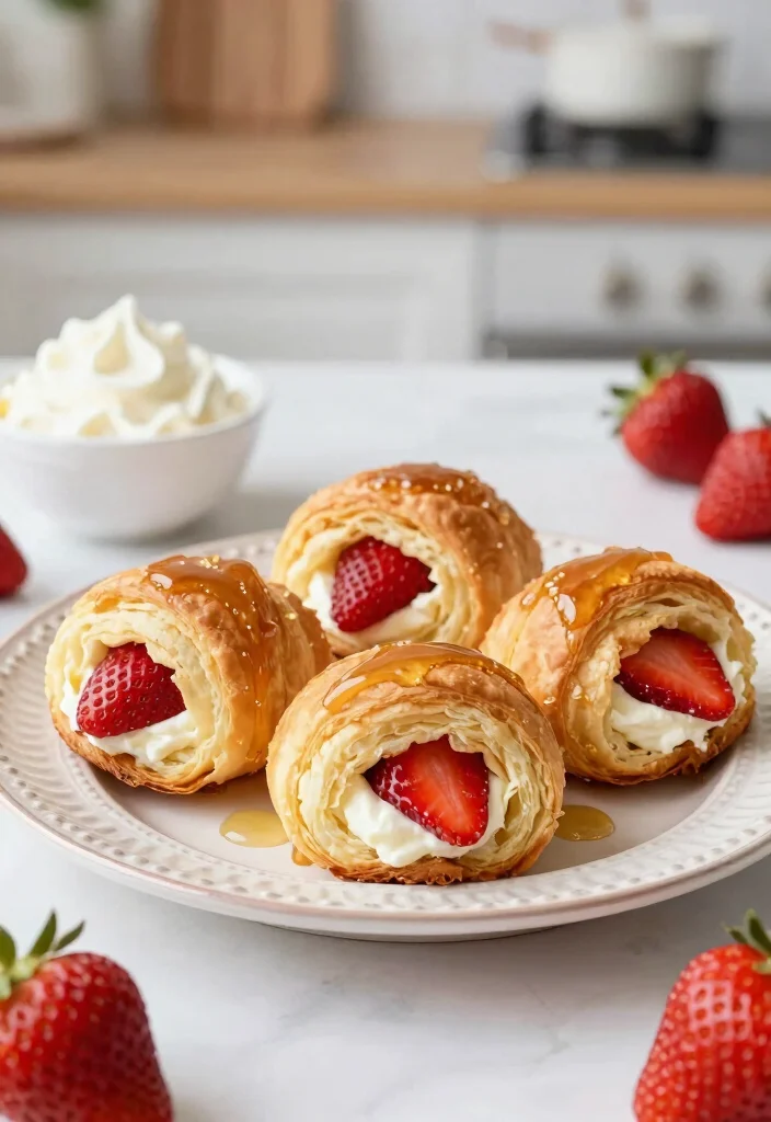 17 Crescent Roll Breakfast Recipes for Flaky Easy Mornings - 5. Strawberry Cream Cheese Crescent Roll Ups 1