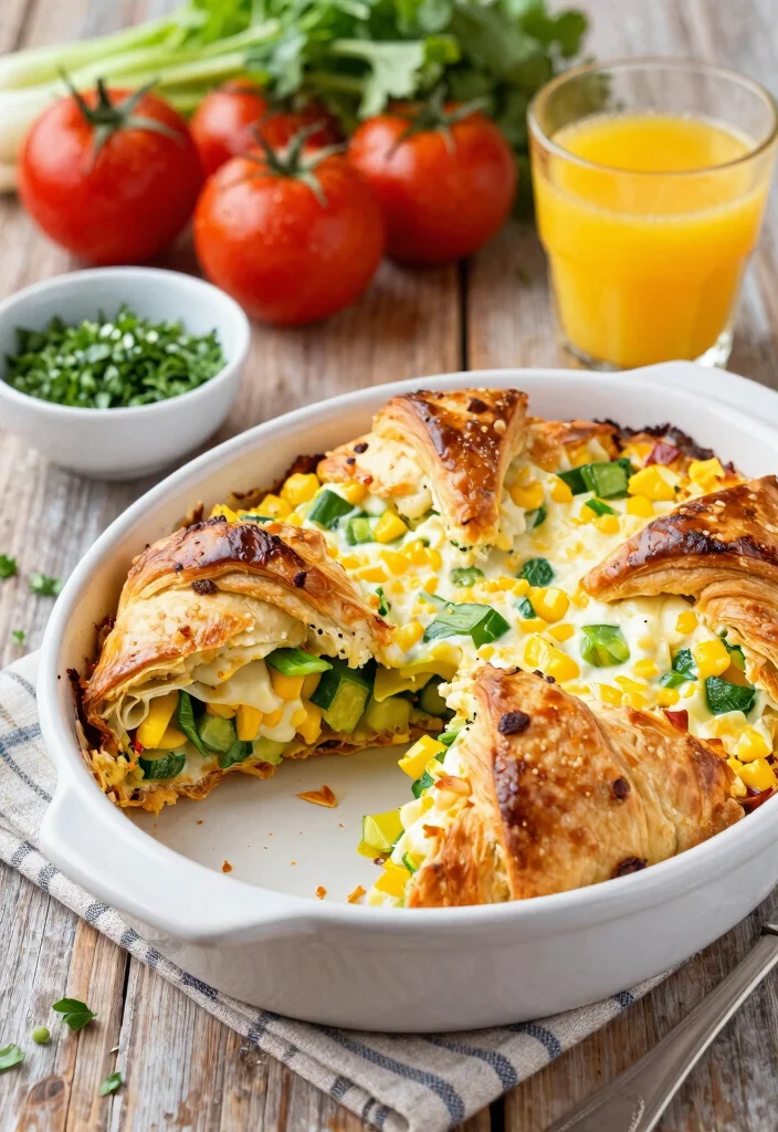 17 Crescent Roll Breakfast Recipes for Flaky Easy Mornings - 7. Veggie and Cheese Crescent Roll Bake 1