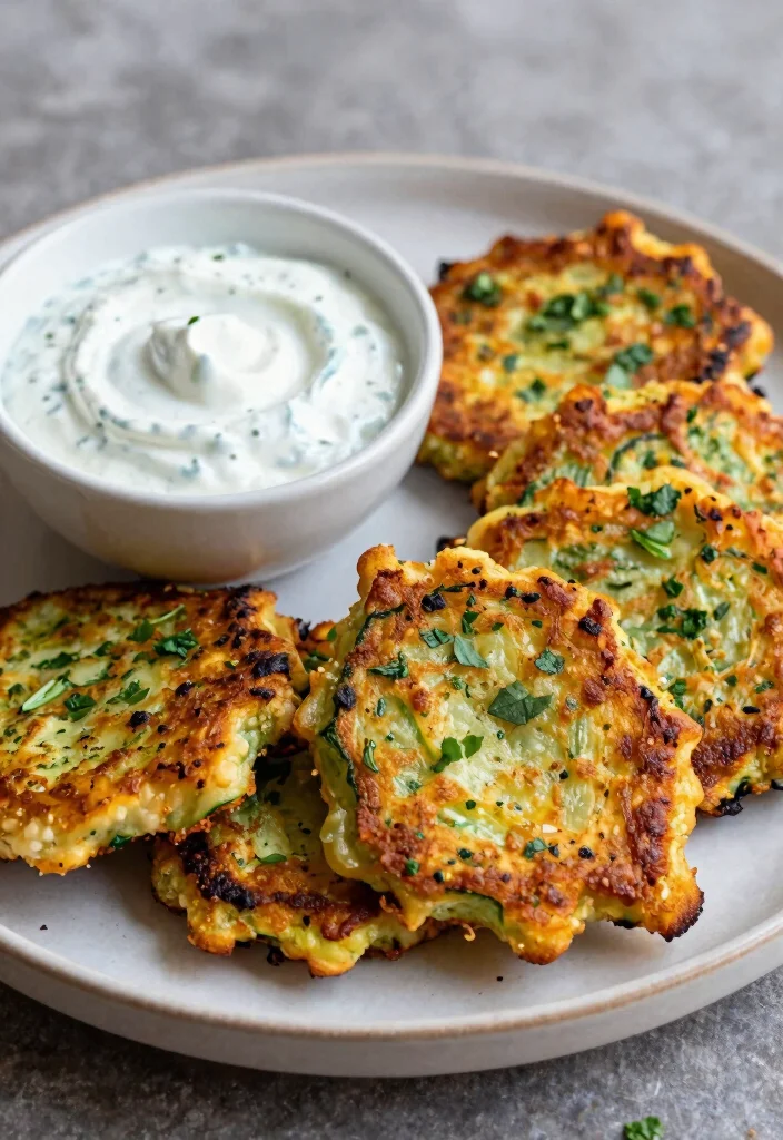 17 Easter Side Dishes Recipes: Fresh Spring Favorites - 10. Zucchini Fritters with Yogurt Sauce 1