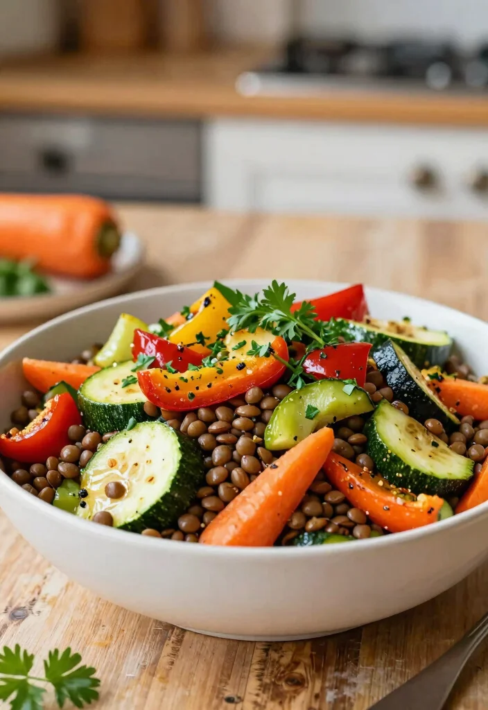 17 Easter Side Dishes Recipes: Fresh Spring Favorites - 14. Lentil Salad with Roasted Vegetables 1