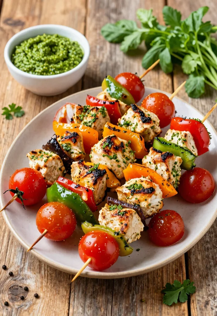 17 Easy Chicken Breast Recipes for Busy Families - 5. Pesto Chicken Skewers 1