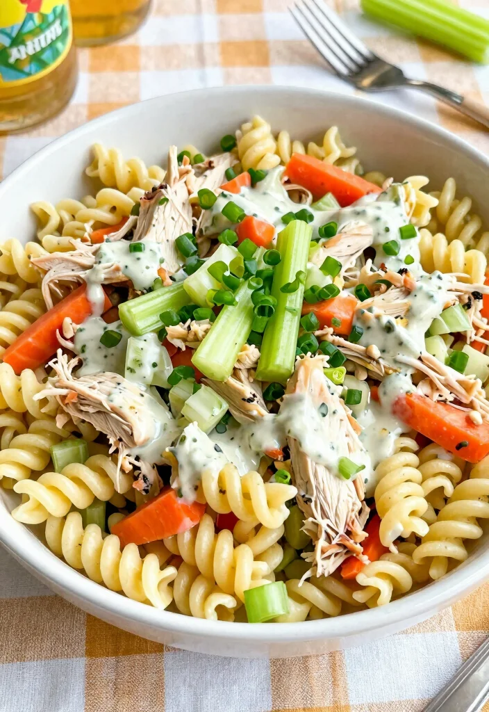17 Easy Pasta Salad Recipes Perfect for Potlucks 11 17 Easy Pasta Salad Recipes Perfect for Potlucks - 10. Buffalo Chicken Pasta Salad 1