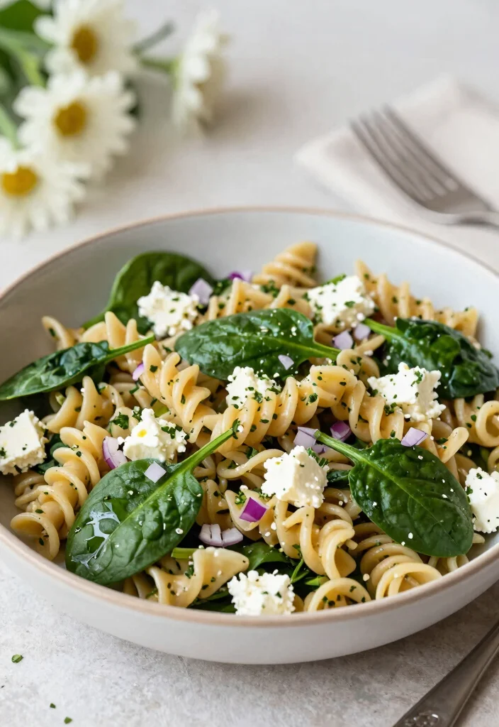 17 Easy Pasta Salad Recipes Perfect for Potlucks 15 17 Easy Pasta Salad Recipes Perfect for Potlucks - 14. Spinach and Feta Pasta Salad 1