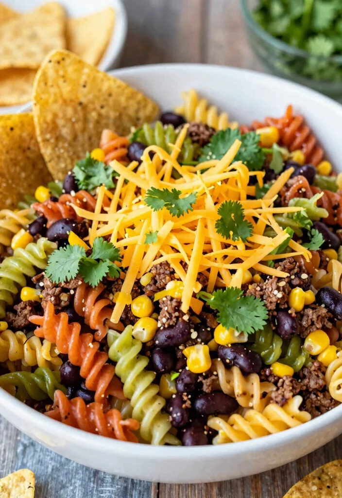 17 Easy Pasta Salad Recipes Perfect for Potlucks 6 17 Easy Pasta Salad Recipes Perfect for Potlucks - 5. Taco Pasta Salad 1