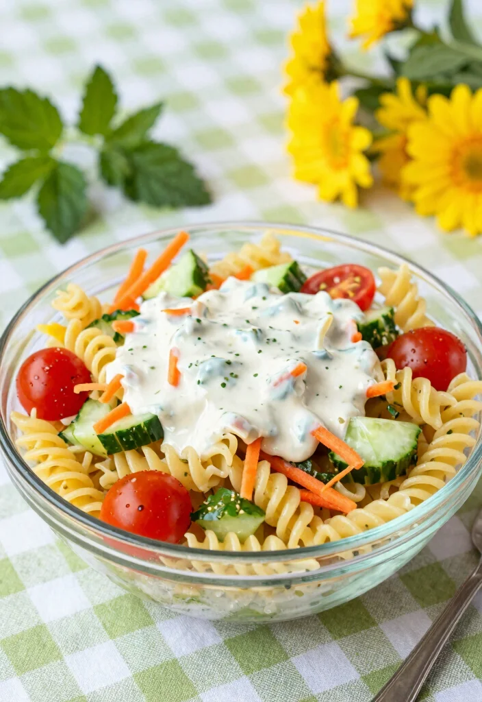 17 Easy Pasta Salad Recipes Perfect for Potlucks 8 17 Easy Pasta Salad Recipes Perfect for Potlucks - 7. Ranch Pasta Salad 1