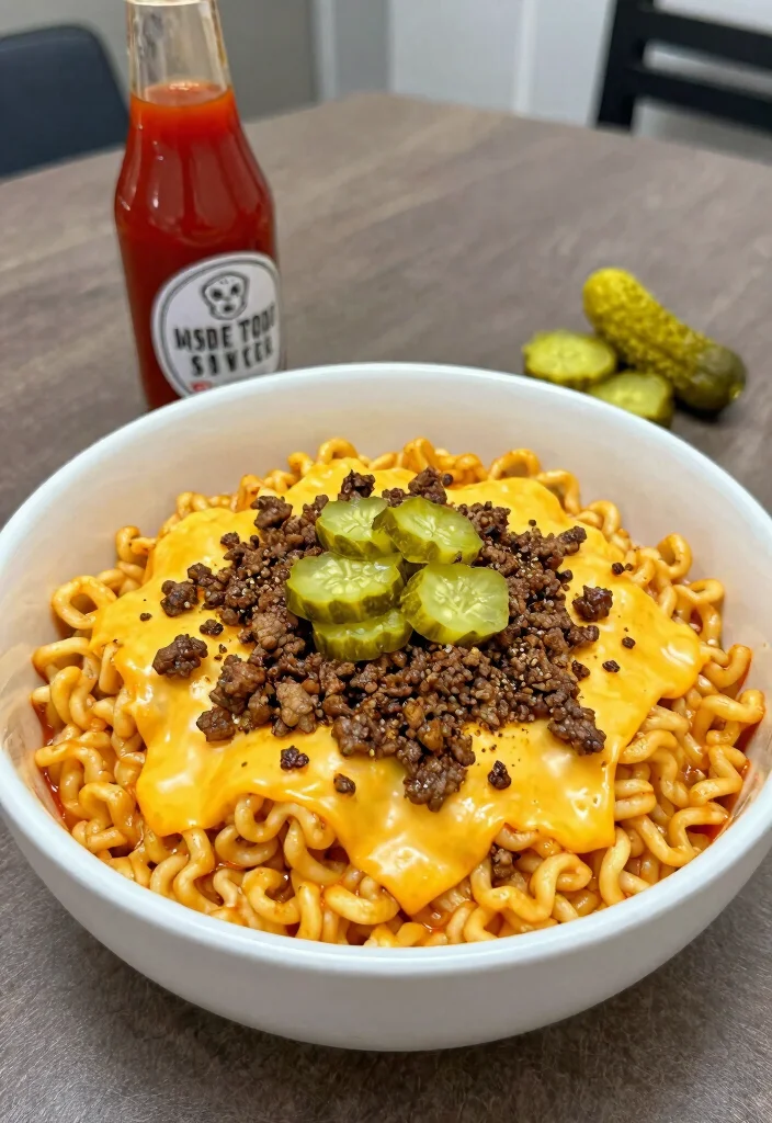 17 Easy Ramen Noodle Recipes Elevated Comfort Bowls - 10. Cheeseburger Ramen 1
