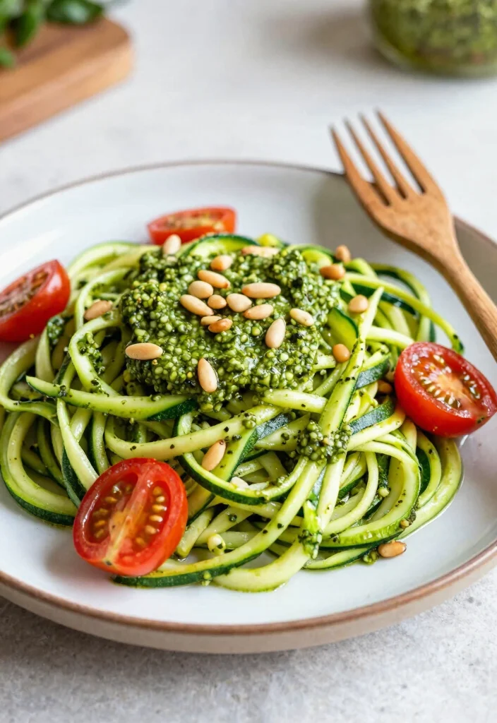 17 Gluten Free Recipes for Dinner: Easy Weeknight Meals - 9. Zucchini Noodles with Pesto 1
