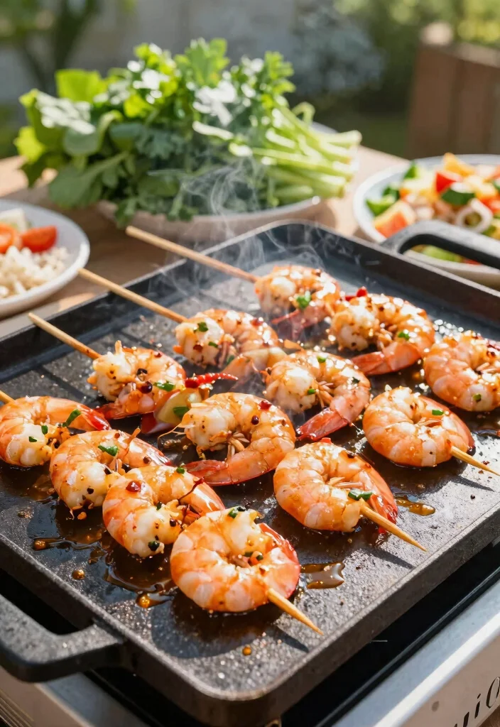 18 Blackstone Griddle Recipes: Easy Outdoor Cooking Ideas - 6. Sizzling Shrimp Skewers 1