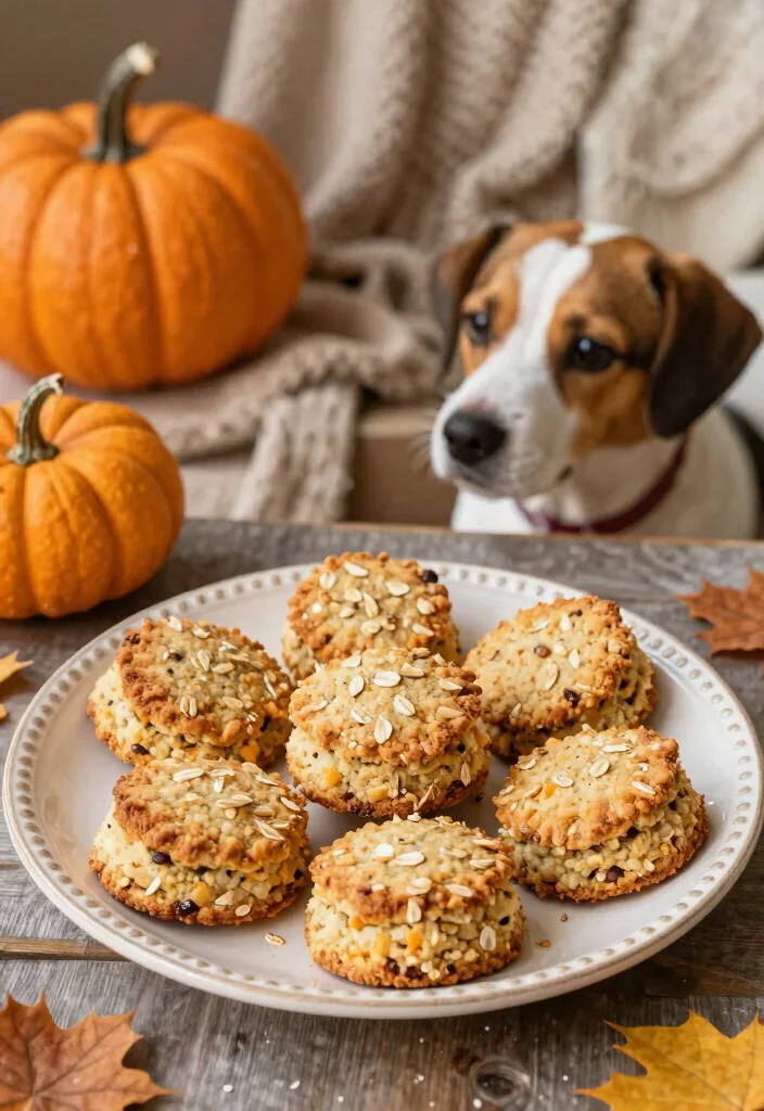 18 Dog Food Recipes Homemade Healthy and Simple - 10. Pumpkin and Oat Biscuits 1