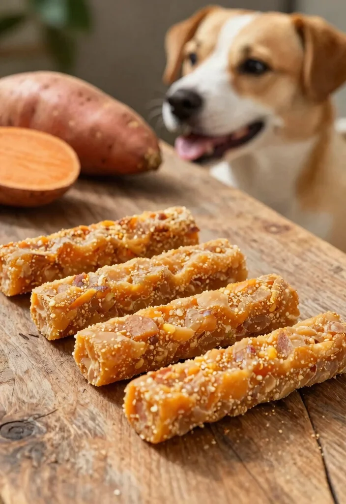 18 Dog Food Recipes Homemade Healthy and Simple - 11. Sweet Potato Chews 1