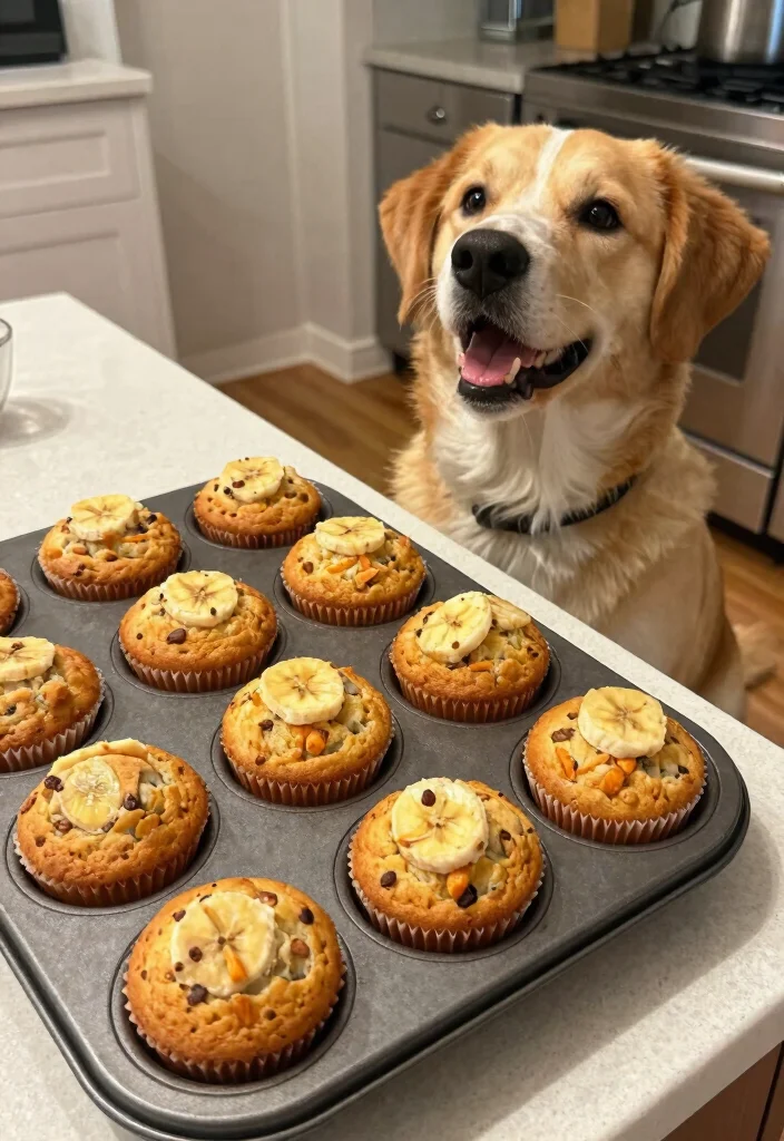 18 Dog Food Recipes Homemade Healthy and Simple - 13. Carrot and Banana Muffins 1