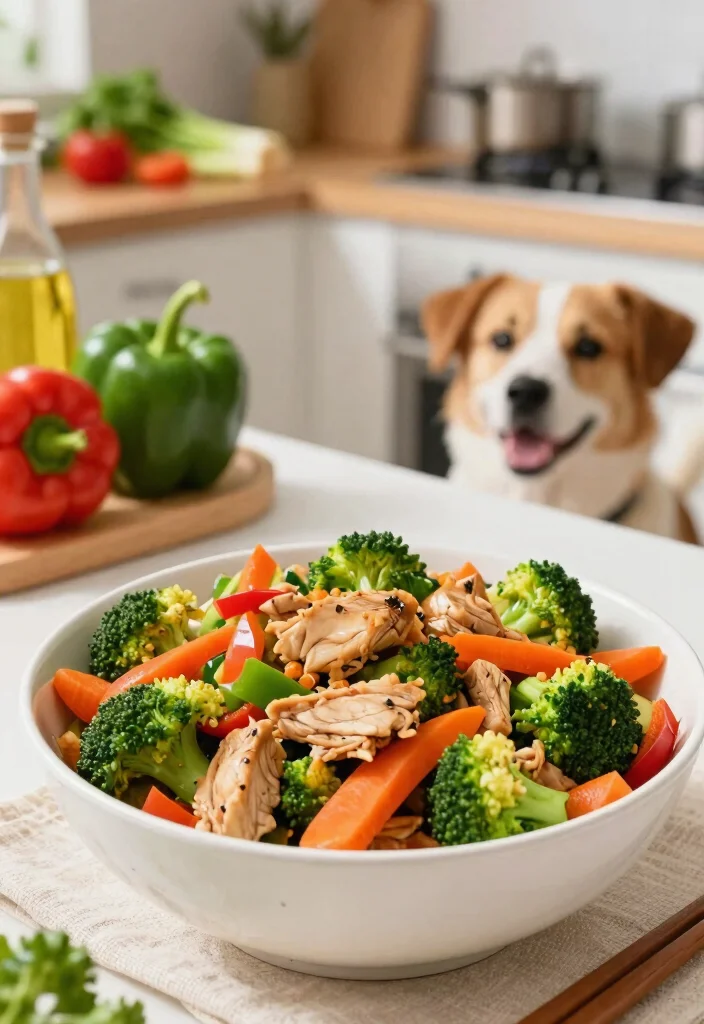 18 Dog Food Recipes Homemade Healthy and Simple - 18. Chicken and Vegetable Stir-Fry 1
