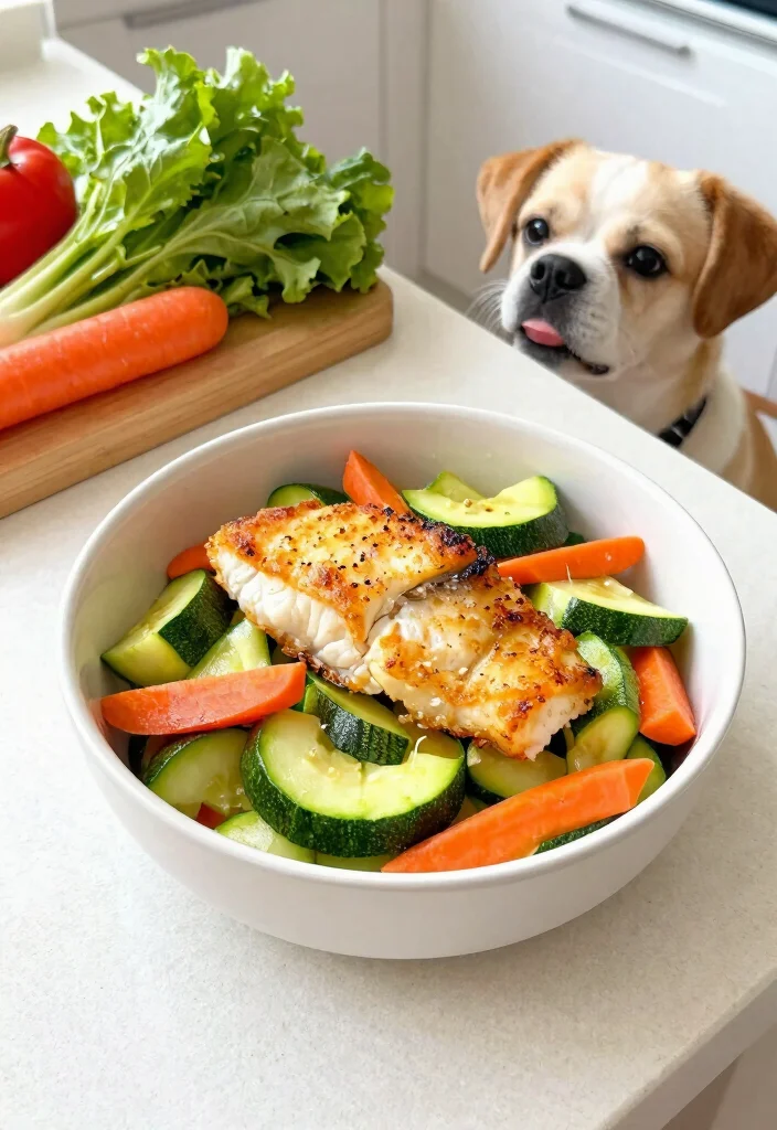 18 Dog Food Recipes Homemade Healthy and Simple - 4. Fish and Zucchini Delight 1