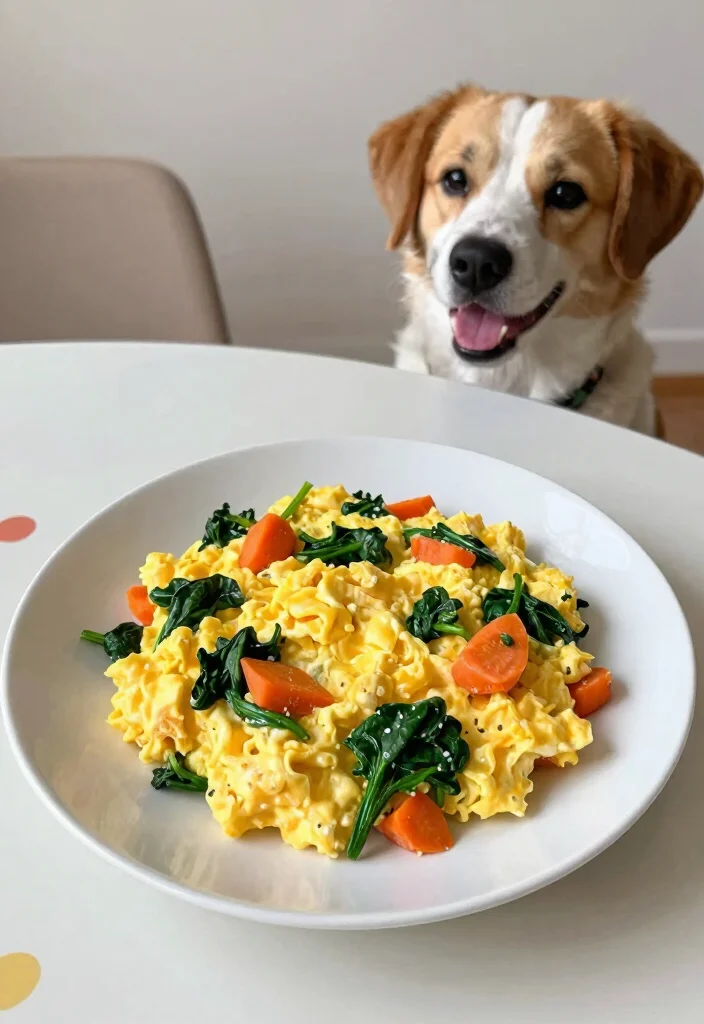 18 Dog Food Recipes Homemade Healthy and Simple - 6. Egg and Spinach Scramble 1