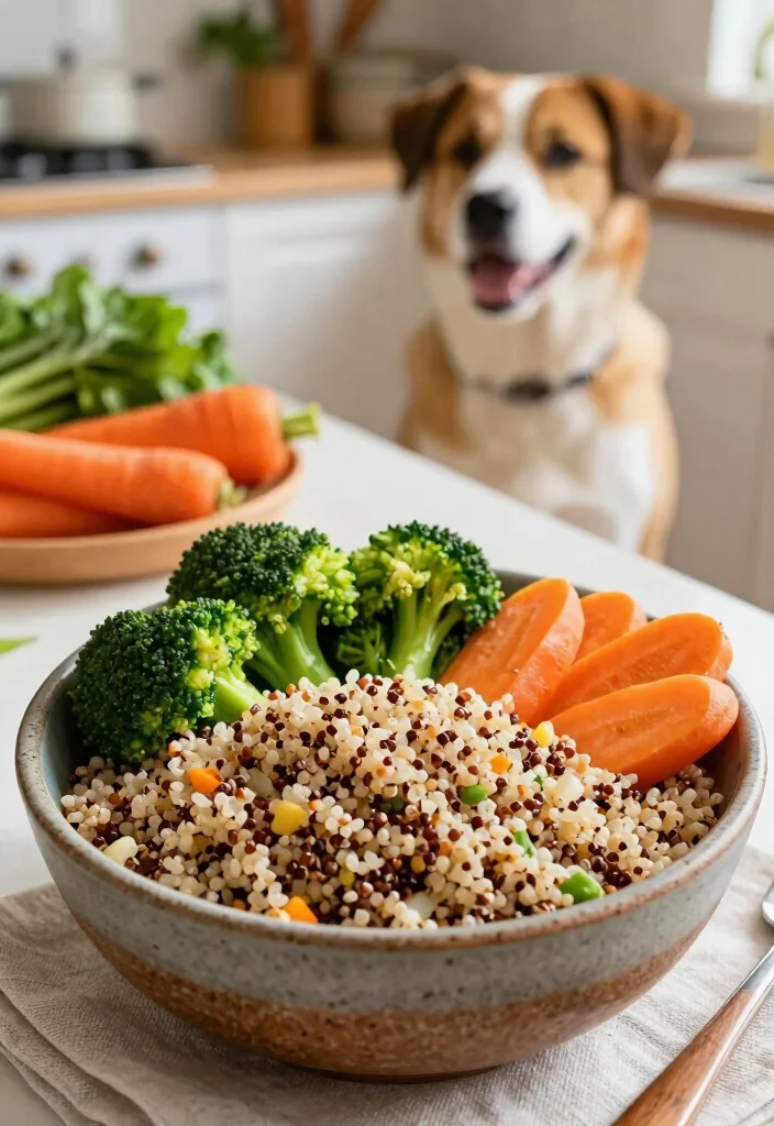 18 Dog Food Recipes Homemade Healthy and Simple - 7. Quinoa and Veggie Bowl 1