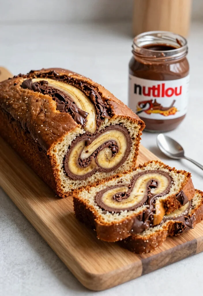 18 Easy Banana Bread Recipes: Moist Classic Treats - 13. Nutella Swirl Banana Bread 1