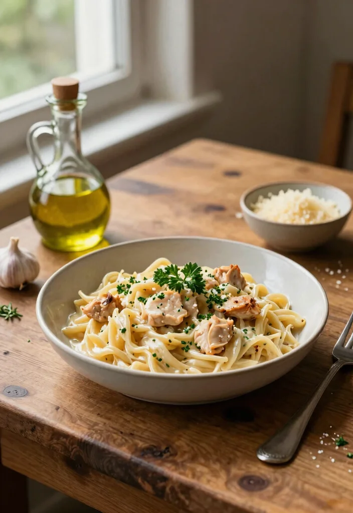 18 Easy Chicken Pasta Recipes: Creamy Crowd Pleasers - 1. Creamy Garlic Chicken Pasta 1