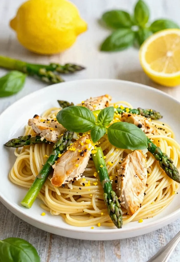 18 Easy Chicken Pasta Recipes: Creamy Crowd Pleasers - 4. Lemon Chicken Pasta with Asparagus 1