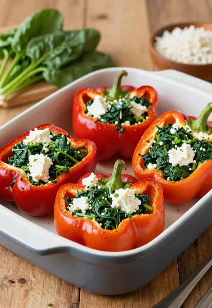 18 Easy Dinner Recipes Vegetarian Healthy and Flavorful - 16. Spinach and Feta Stuffed Peppers 1