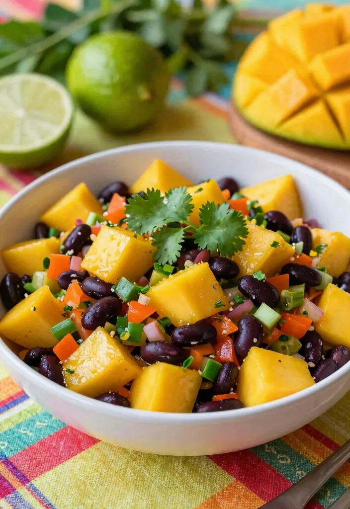 18 Easy Dinner Recipes Vegetarian Healthy and Flavorful - 17. Mango and Black Bean Salad 1