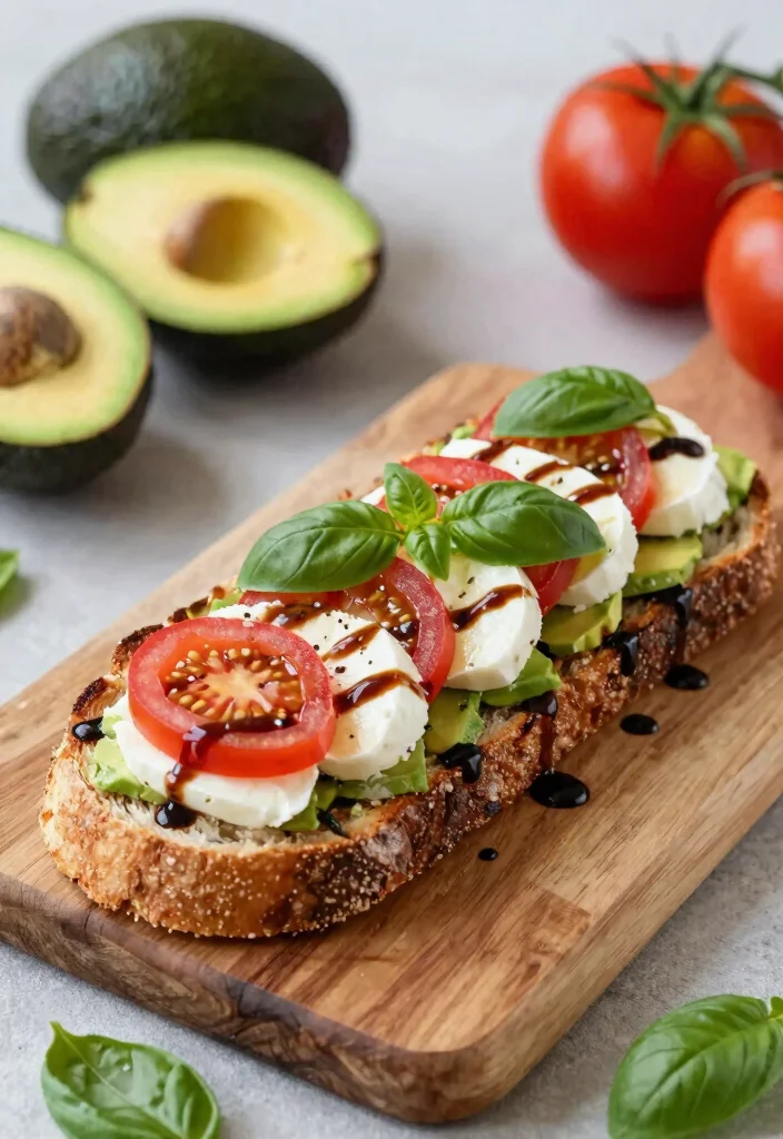18 Easy Dinner Recipes Vegetarian Healthy and Flavorful - 5. Caprese Avocado Toast 1