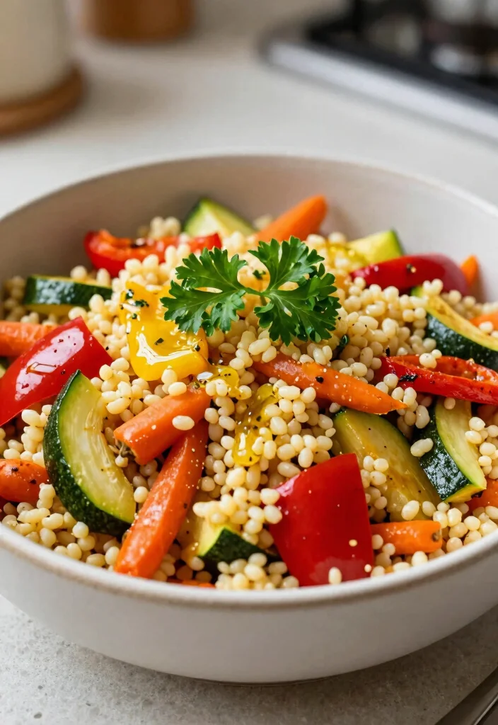 18 Easy Quick Dinner Recipes for Stress-Free Cooking - 12. Roasted Vegetable Couscous 1