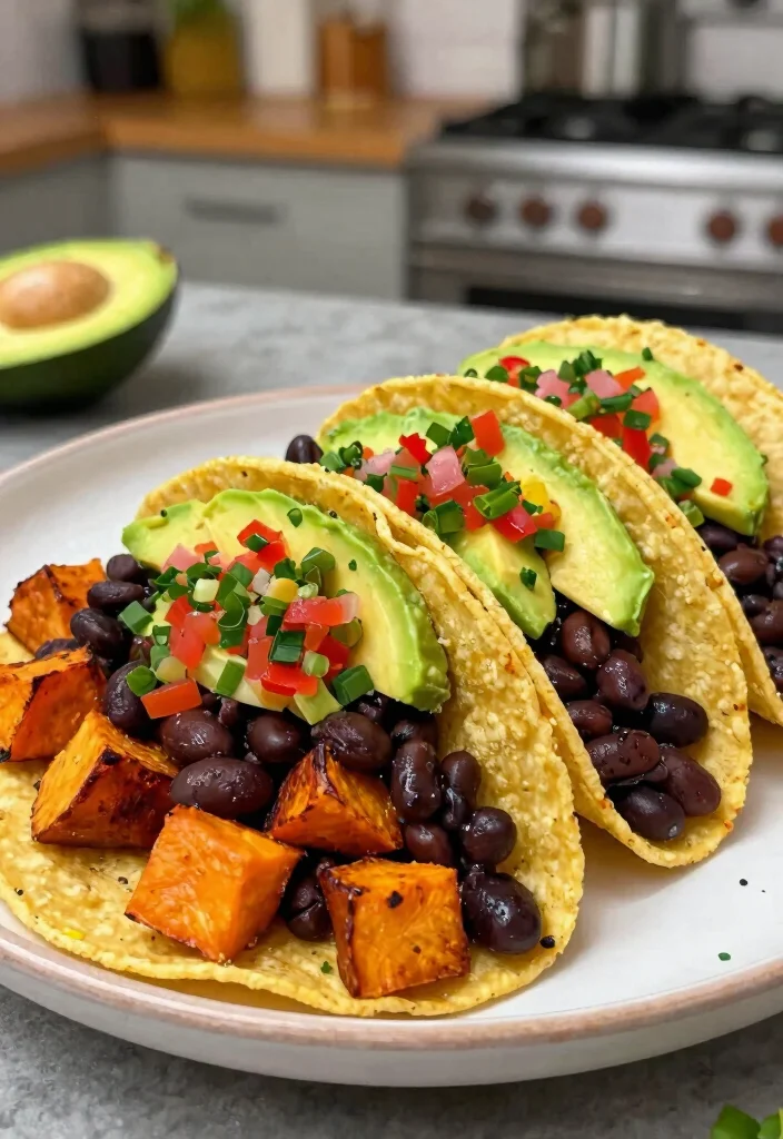 18 Easy Quick Dinner Recipes for Stress-Free Cooking - 9. Sweet Potato and Black Bean Tacos 1