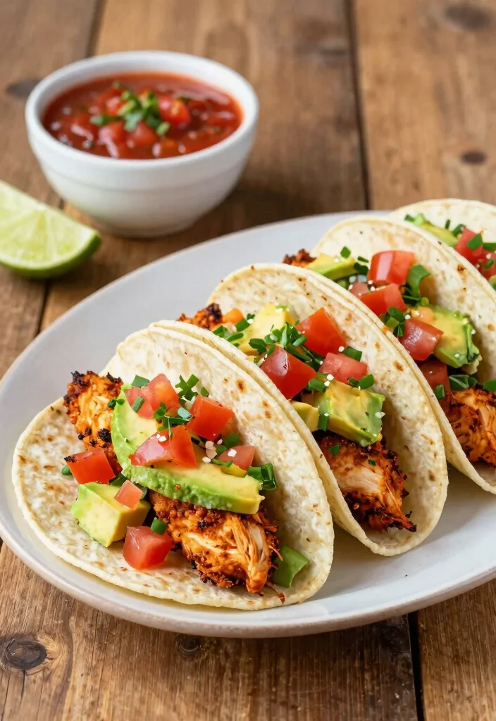 18 Easy and Healthy Boneless Skinless Chicken Breast Recipes - 14. Chicken Tacos with Avocado Salsa 1