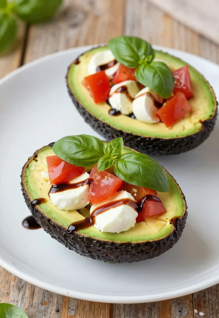 18 Gluten Free Recipes for Dinner: Simple and Satisfying - 17. Caprese Stuffed Avocados 1