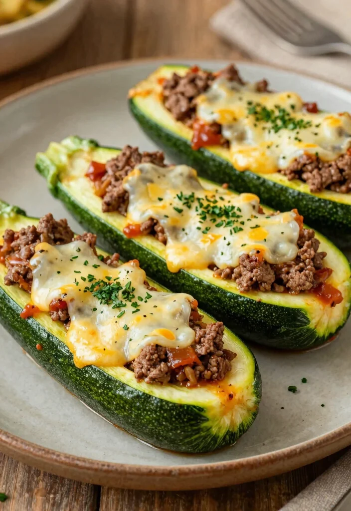 18 Ground Meat Recipes for Dinner: Quick Family Meals - 13. Ground Beef Stuffed Zucchini Boats 1