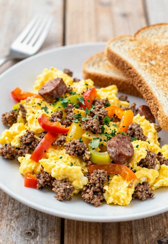 18 Ground Meat Recipes for Dinner: Quick Family Meals - 15. Ground Meat Breakfast Scramble 1