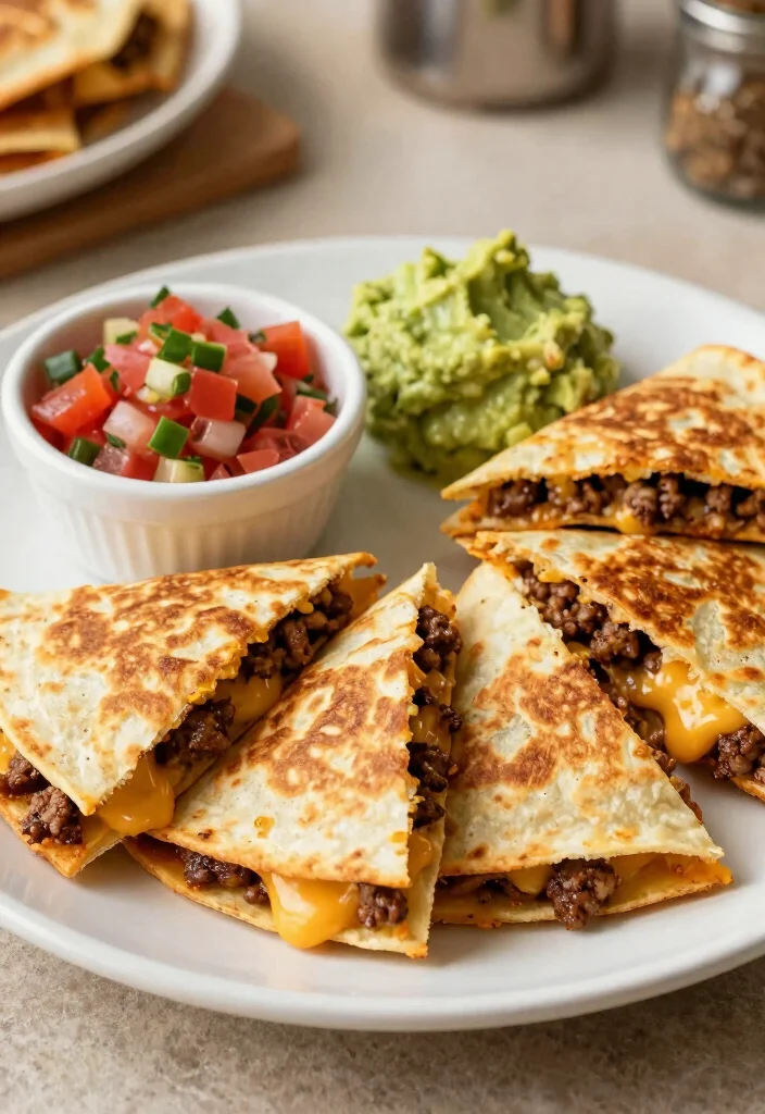 18 Ground Meat Recipes for Dinner: Quick Family Meals - 16. Cheesy Ground Beef Quesadillas 1