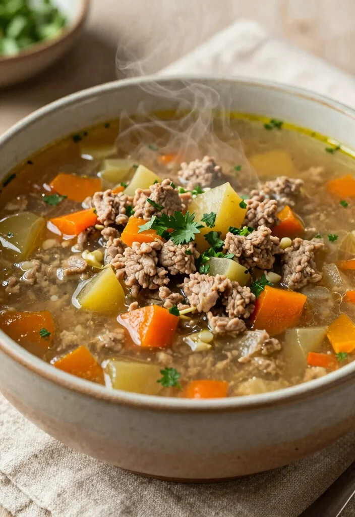 18 Ground Meat Recipes for Dinner: Quick Family Meals - 17. Ground Meat and Veggie Soup 1