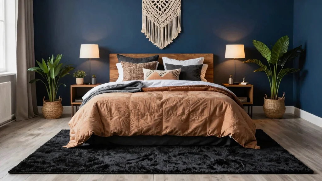 15 Black Rug Bedroom Ideas With Moody Modern Vibes