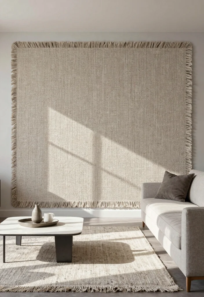 15 Carpet on Wall Ideas With Bold Textured Style - 10. Accent Wall with Fringes 1