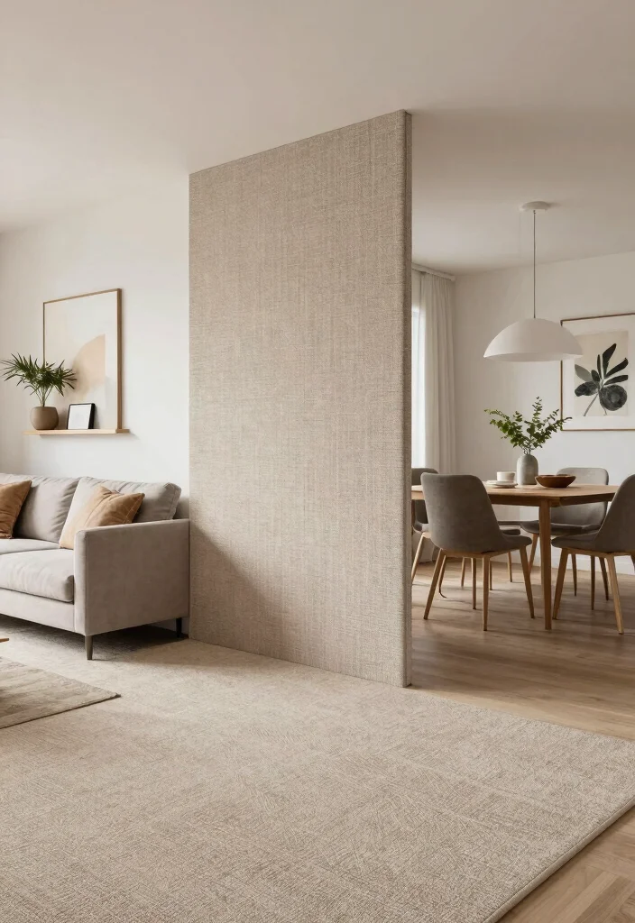 15 Carpet on Wall Ideas With Bold Textured Style - 14. Textured Room Dividers 1